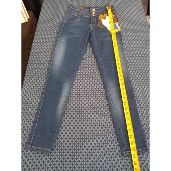 WAIST 27 INCHES SIZE 5 SKINNY JEANS STRETCH DENIM PUSH UP  BLUE 5-1 MK1410  SZ5 - Picture 9 of 11